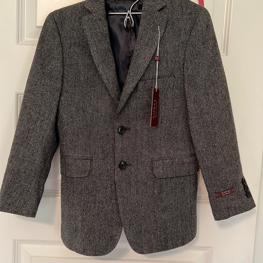 Hickey Freeman Boy’s Wool Herringbone Dress Coat